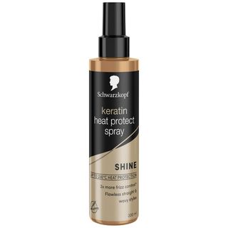 Product shot of Schwarzkopf Keratin Heat Protect Spray, haircare solutions Marie Claire Hair Awards winner 