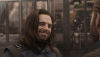 Bucky smiling at Steve in Wakanda during Avengers: Infinity War. 