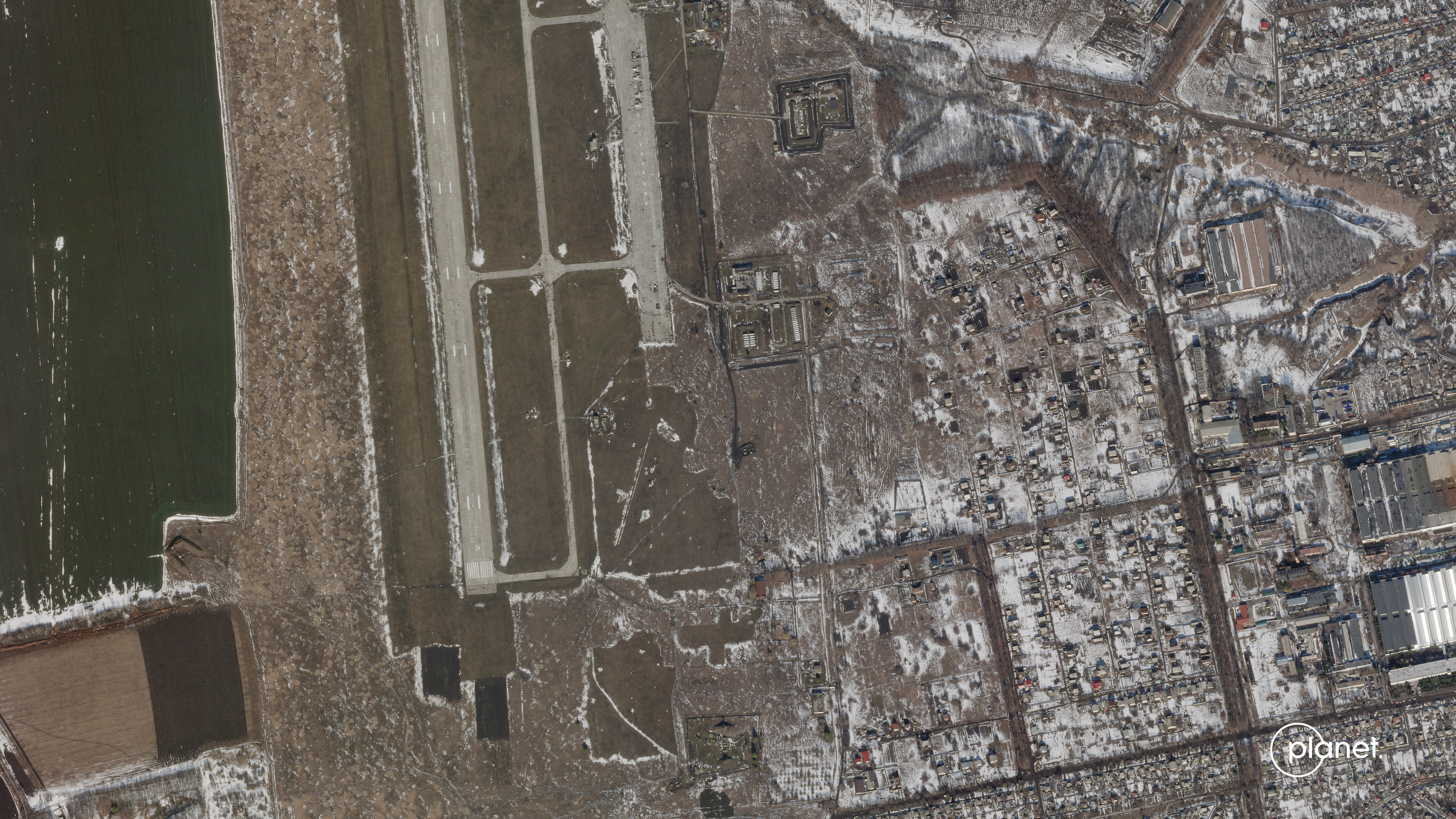 The Chuhuiv Airbase on Feb. 21, 2022.