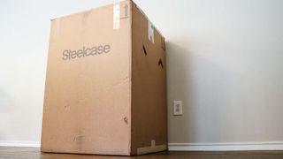 The box the Steelcase Karman arrives in