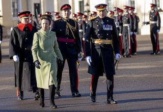Princess Anne, Princess Royal attends the Sovereigns Parade at Royal Military Academy Sandhurst