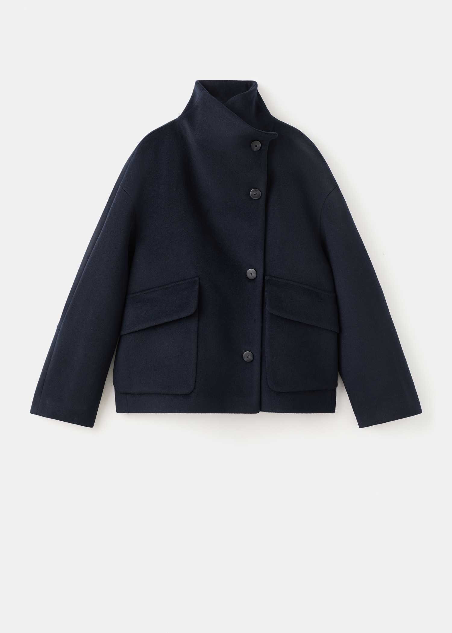 Wool Funnel-Neck Coat - Women | Mango United Kingdom