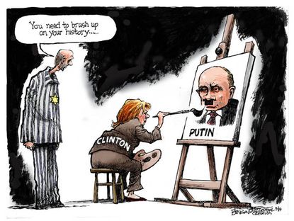 Political cartoon Hillary Clinton Putin Hitler