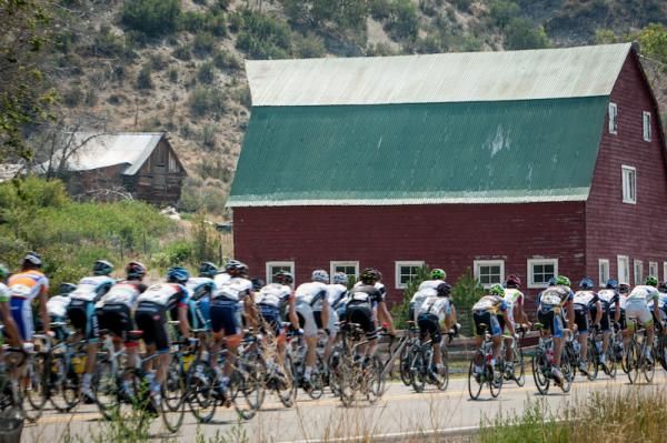 The Tour of Utah peloton during Stage 6