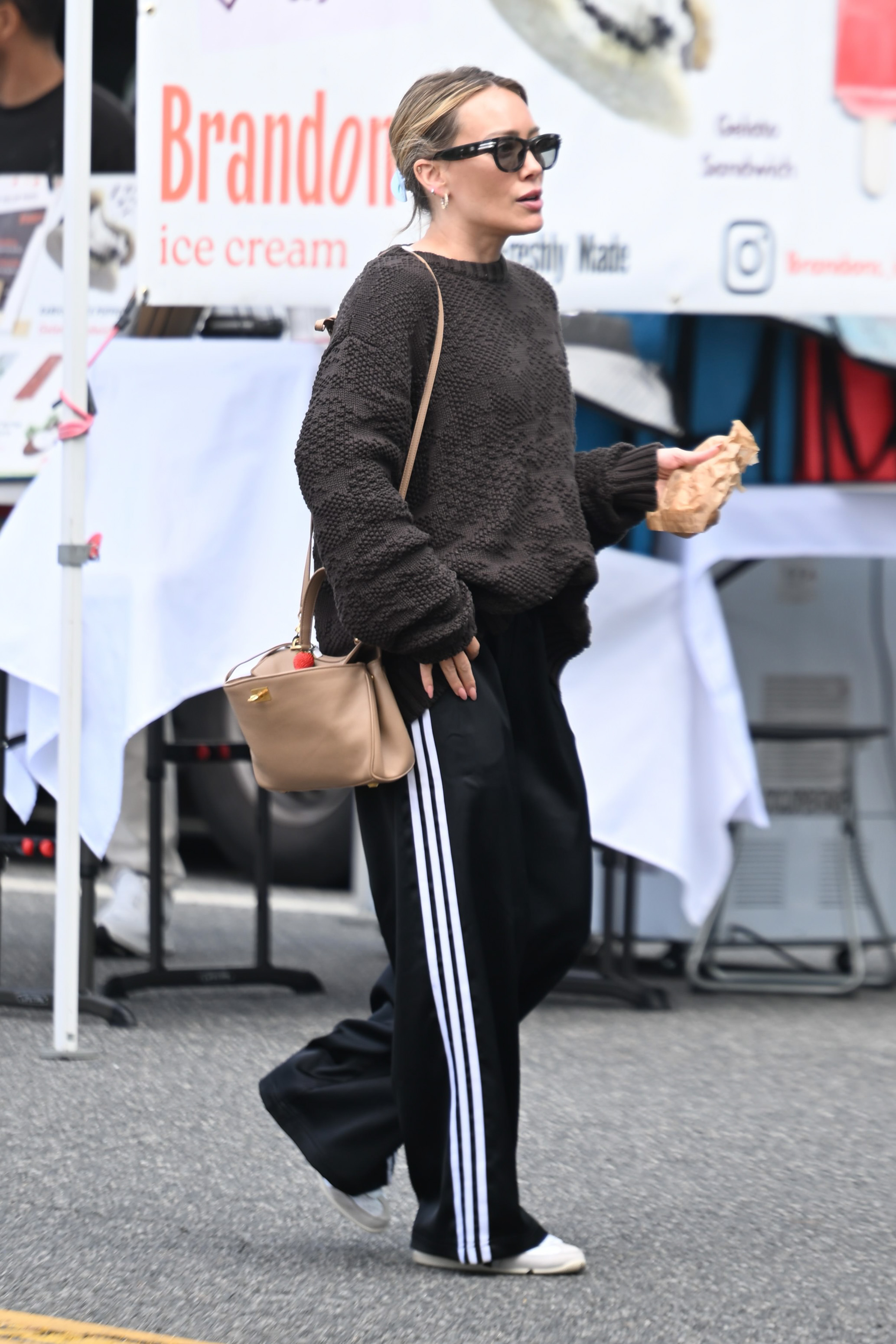 LOS ANGELES, CA - APRIL 12: Hilary Duff is seen on April 12, 2026 in Los Angeles, California. (Photo by DUTCH/Bauer-Griffin/GC Images)