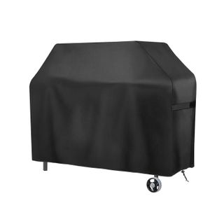 Heavy Duty Universal Grill Cover in black on white background