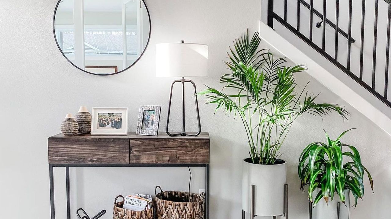 hallway with console table