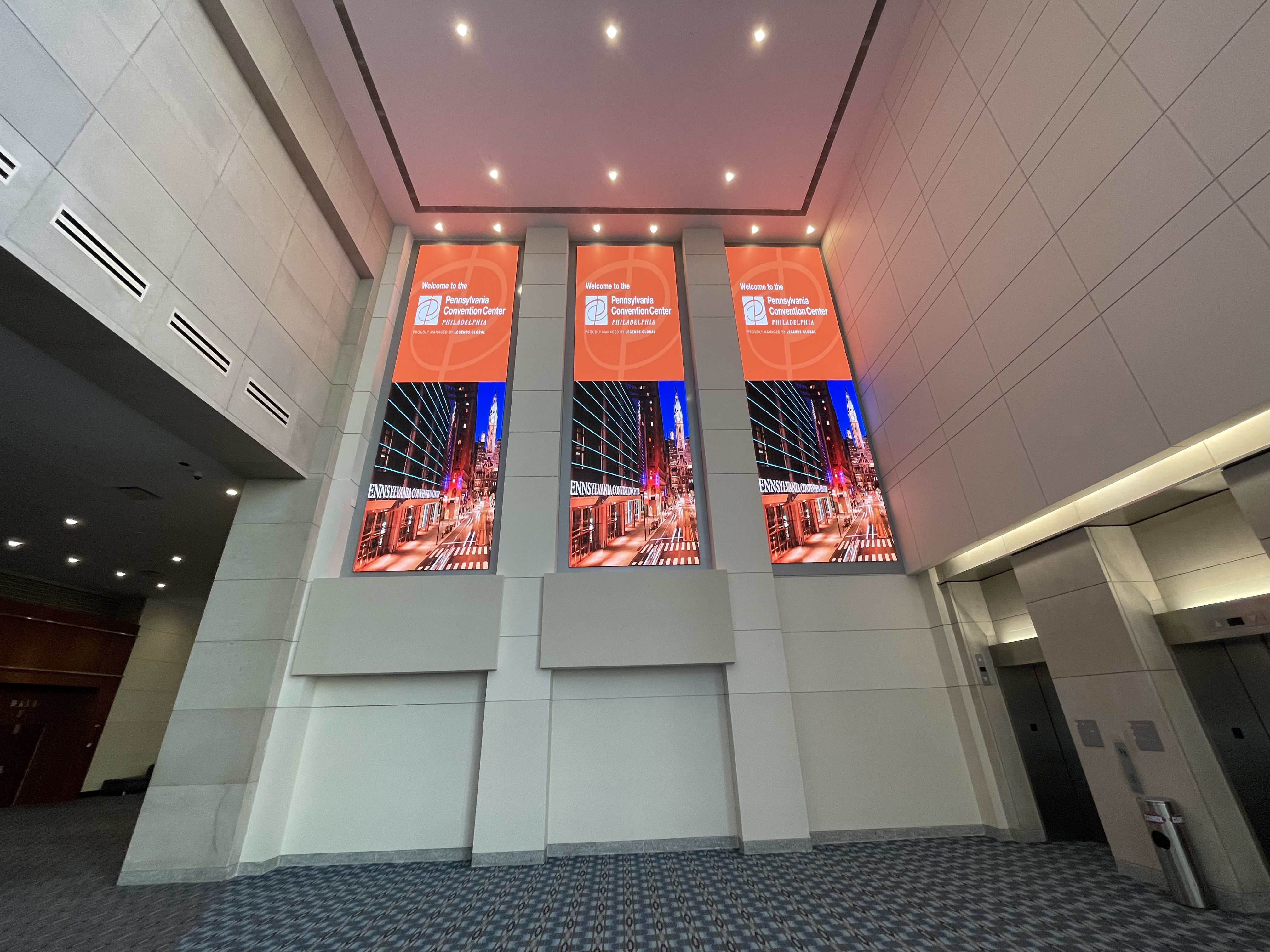 Digital displays at the Pennsylvania Convention Center from AJP.