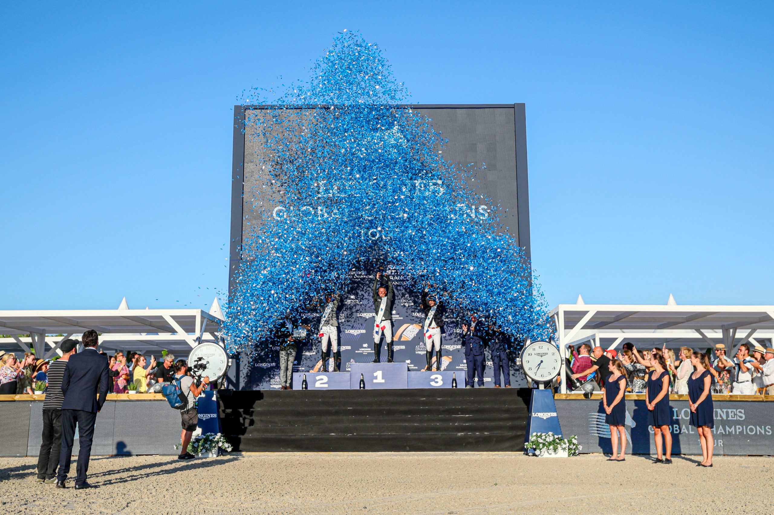 The prize giving for the Longines Global Champions Tour grand prix of Saint Tropez