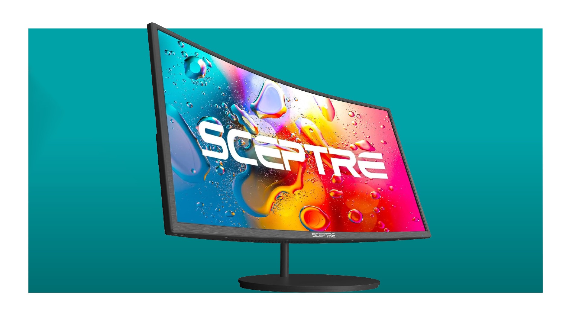 Sceptre curved gaming monitor over a blue background