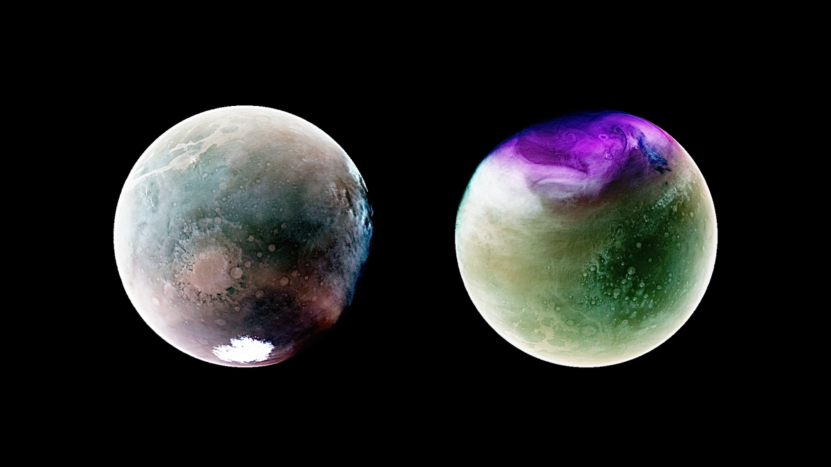 De superbes images de Mars révèlent la planète rouge en lumière ultraviolette