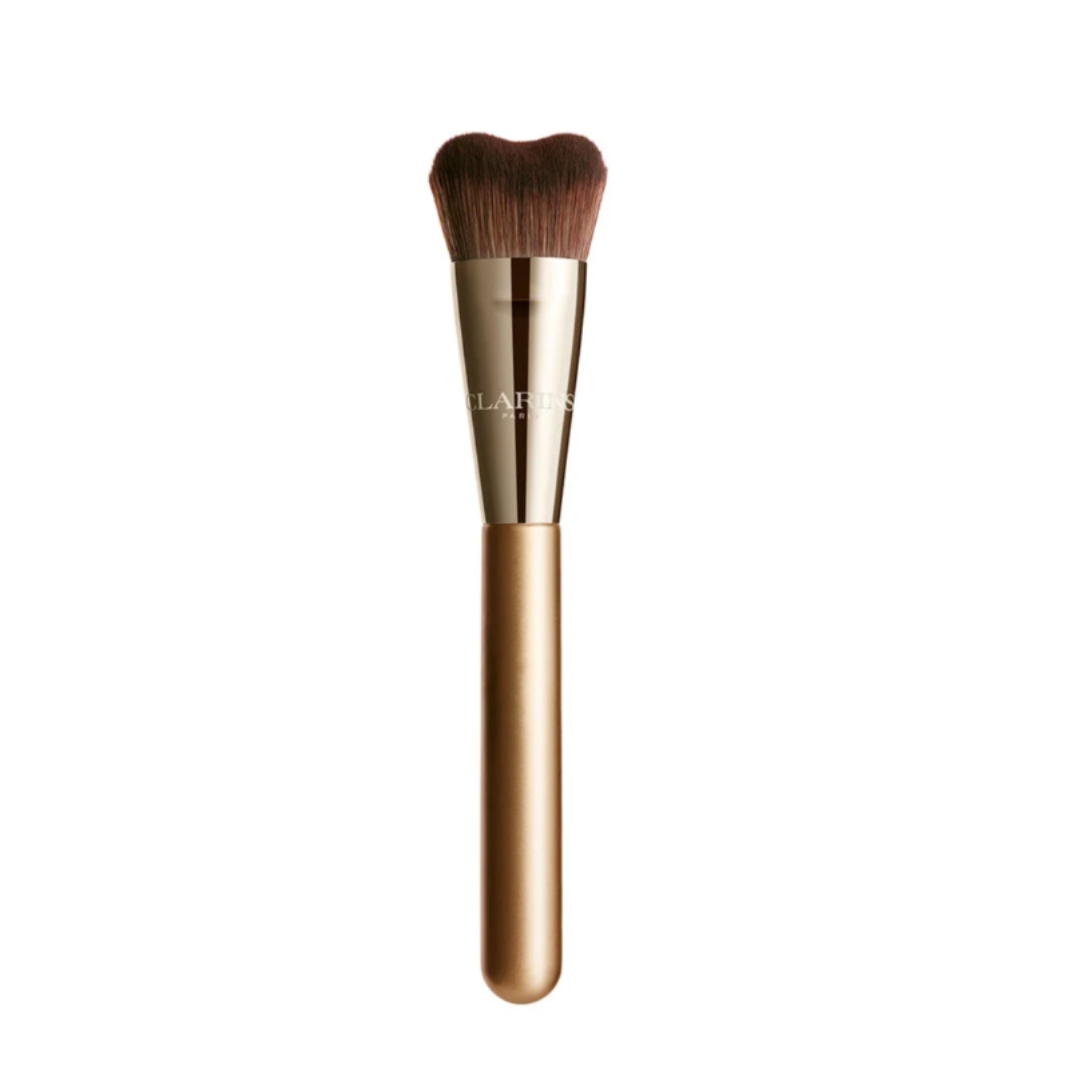 A product shot of Clarins Gua Sha-Inspired Foundation Brush, on a white background