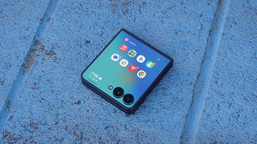 The Samsung Galaxy Z Flip 7 in black.