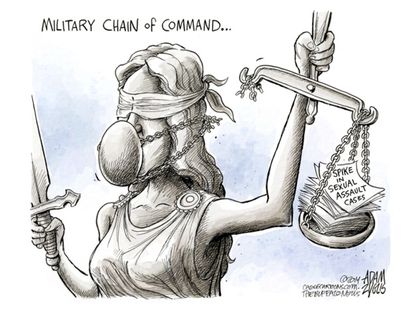 Political cartoon military sexual assaults