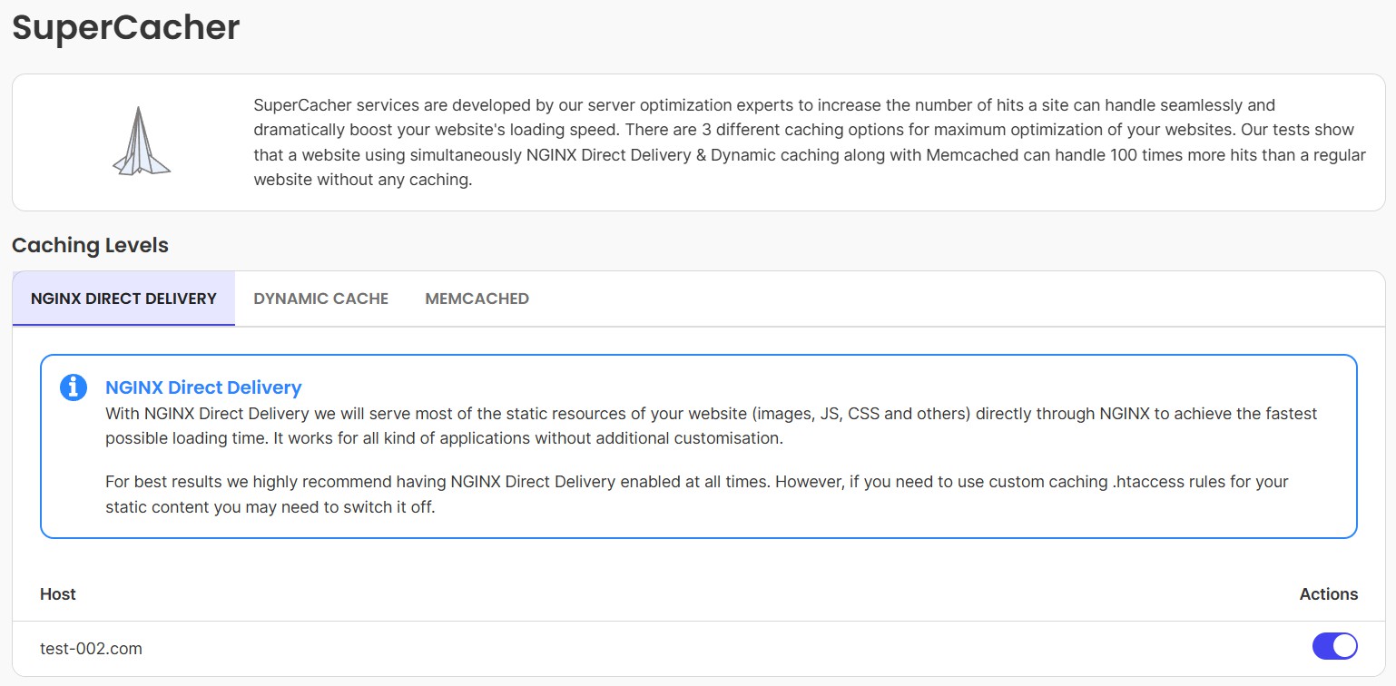 SiteGround caching options for WordPress websites
