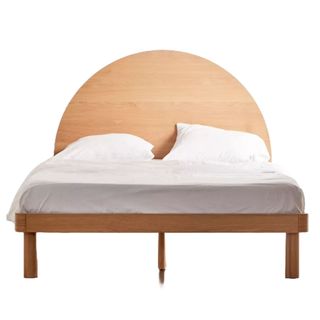 Wooden bedrame with semicircular headboard