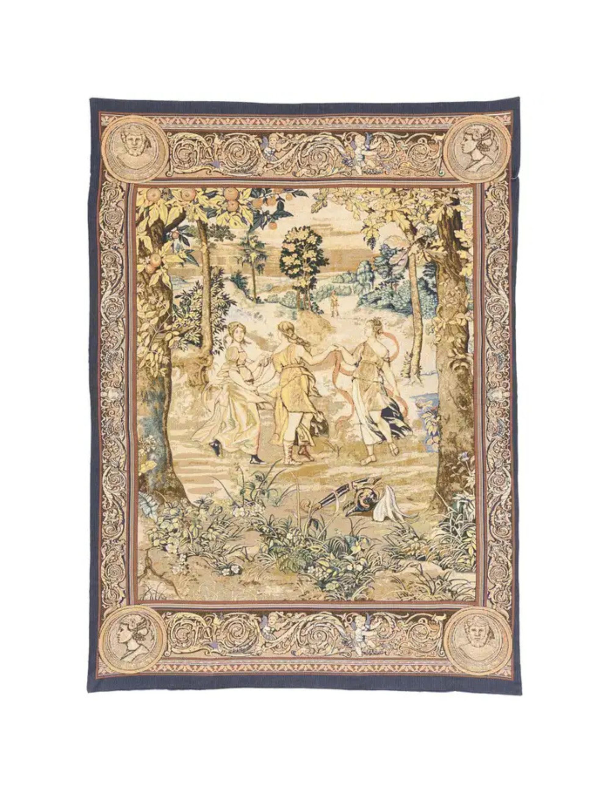 1st Dibs, The Divine Dance: A Vintage Chinese Aubusson Tapestry of Classical Elegance