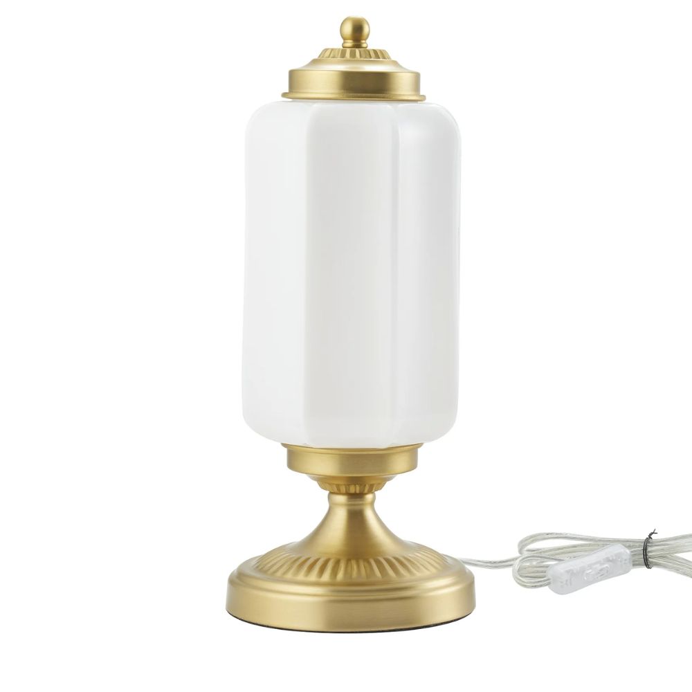 My Texas House Brass Glass Shade Table Lamp