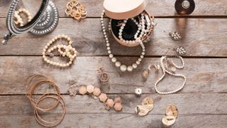 Jewellery on a table