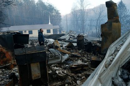 A burned down home in Gatlinburg, Tennessee.