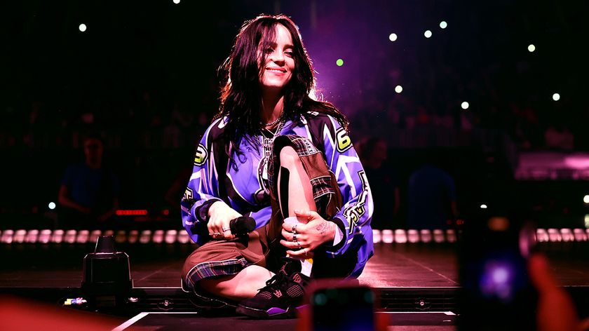 MIAMI, FLORIDA - OCTOBER 09: Billie Eilish performs onstage during &quot;Hit Me Hard And Soft: The Tour&quot; at Kaseya Center on October 09, 2025 in Miami, Florida. (Photo by Arturo Holmes/Getty Images for Live Nation)