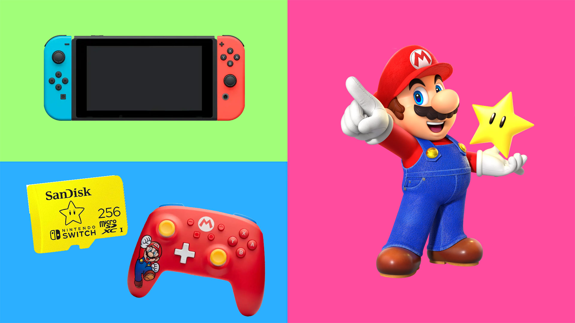 Nintendo Switch products in a grid