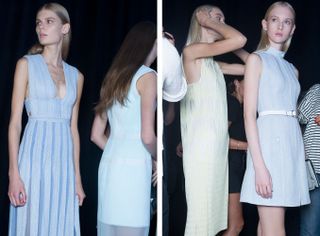 Jason Wu took the bumpy texture of corrugated glass as a jumping off point for his spring fabric