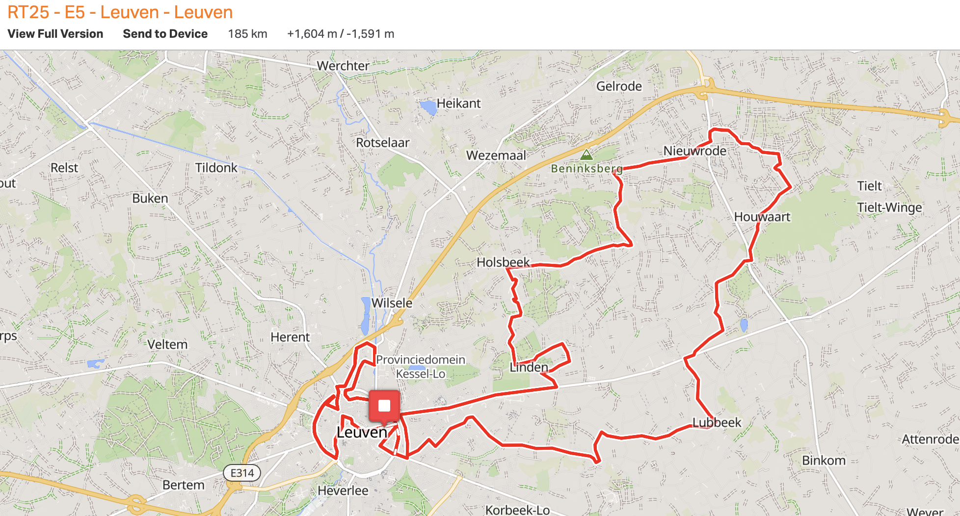 Stage 5 route map of 2025 Renewi Tour