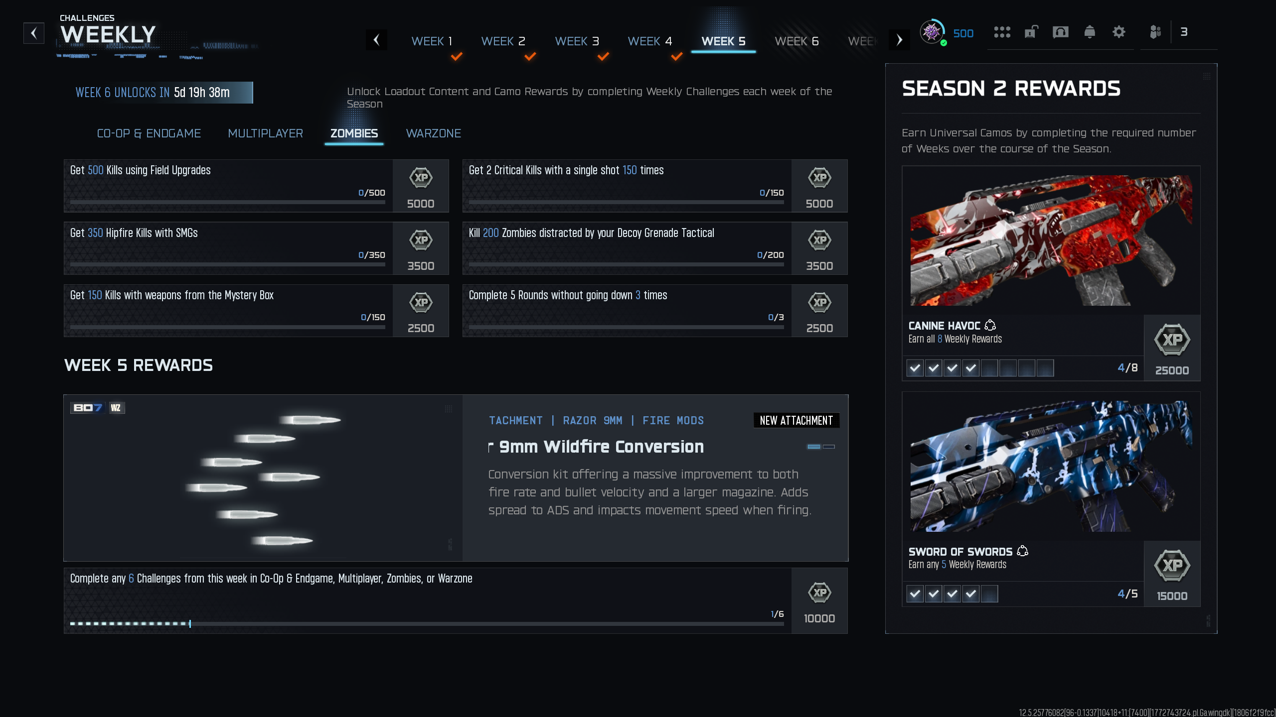 The weekly challenges to unlock the Razor 9mm Wildfire attachment in Black Ops 7.