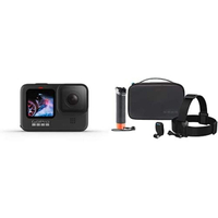 GoPro Hero 9 Black | Floating hand grip, head strap and QuickClip: $498.99