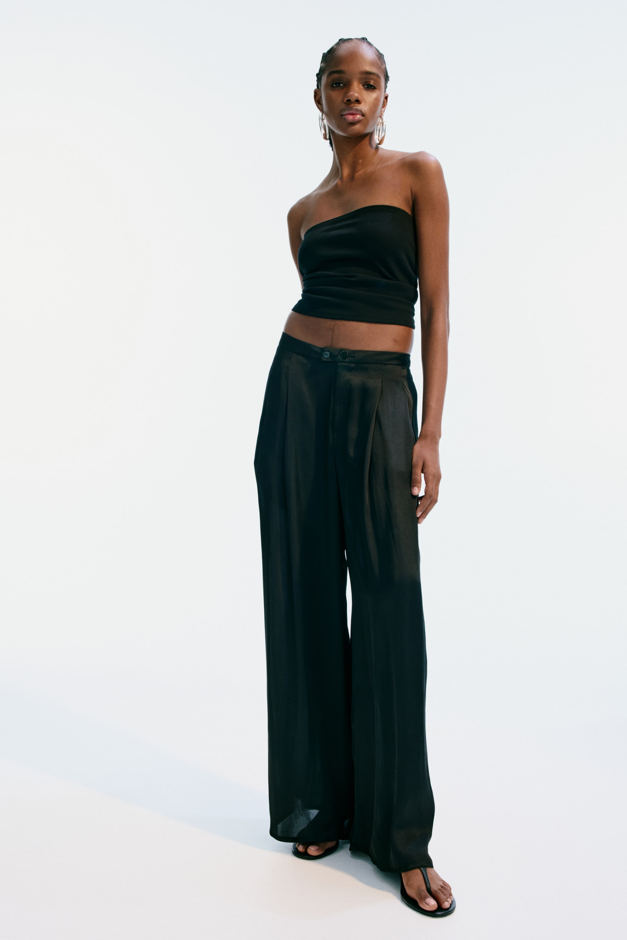 Wide Satin Trousers