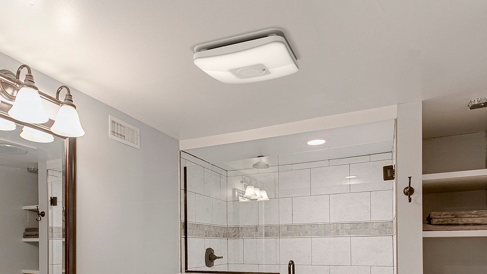 Home Depot Commercial Electric Smart Exhaust Fan installed in bathroom