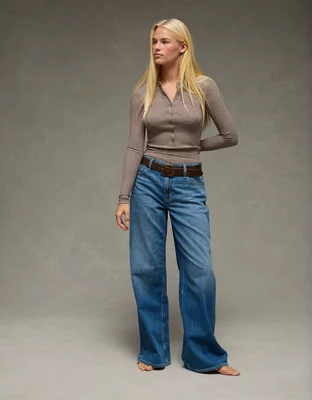 Ae Dreamy Drape Super High-Waisted Baggy Wide-Leg Jean