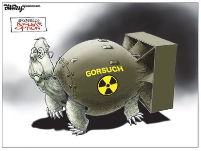 Political Cartoon U.S. Gorsuch McConnell SCOTUS GOP Nuclear