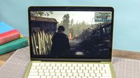 Resident Evil 4 Remake running on a MacBook Neo.