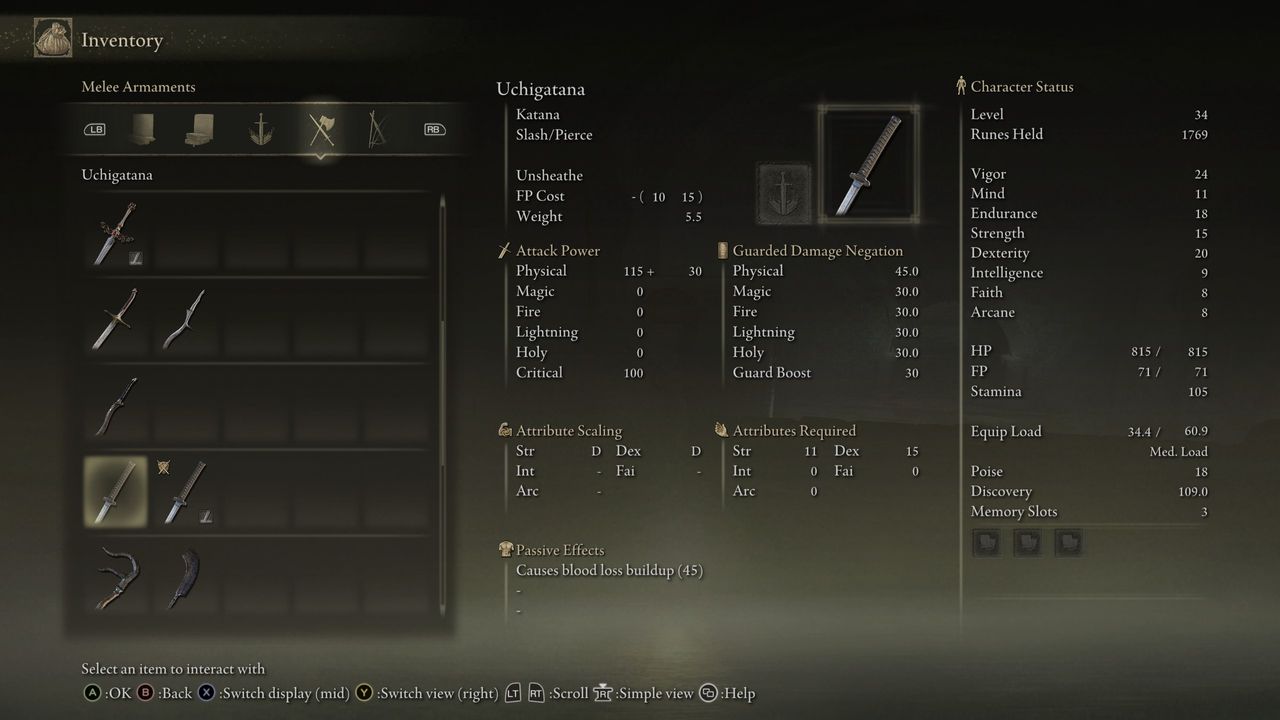 Elden Ring Uchigatana