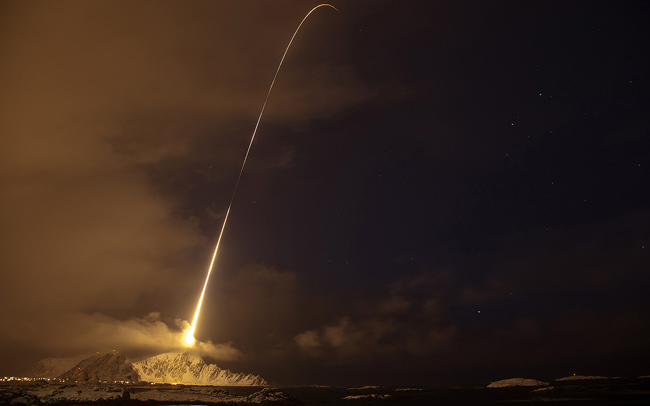 A NASA rocket launched Dec. 12 from Norway to study the mysterious northern lights. This photo of the RENU launch was taken from downtown Andenes, Norway. 