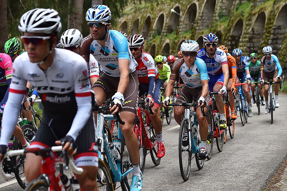 The peloton in action during stage 1 at the Volta a Catalunya