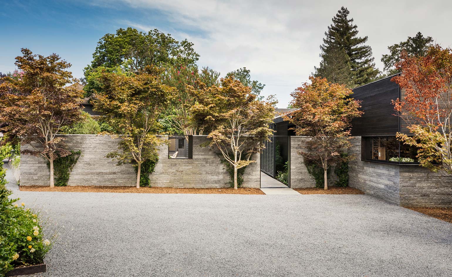 The courtyard at the French Laundry restaurant in California, which has been revamped by Snøhetta