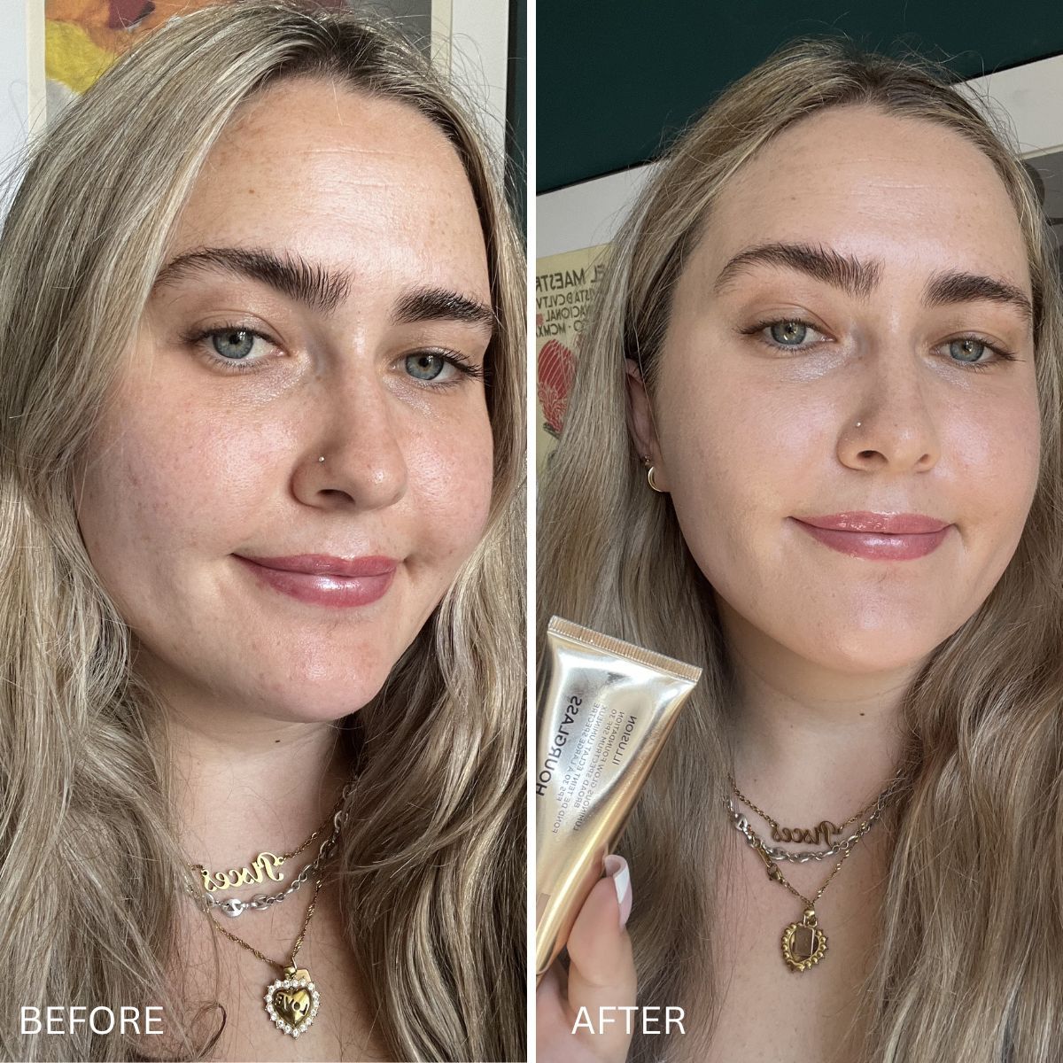 Amelia testing Hourglass Illusion foundation