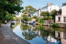 Georgian residential properties overlooking Regent's Canal in the Primrose Hill area of London, UK