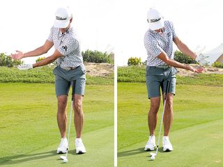 Rafa Cabrera Bello demonstrating the pizza box pitching drill