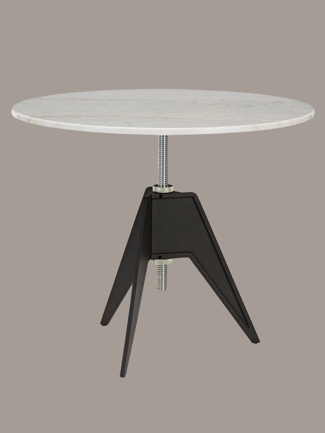 A screw cafe table in white marble from Tom Dixon