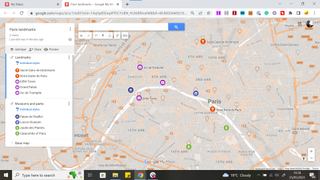 Google My Maps open in Google Chrome, showing a custom map