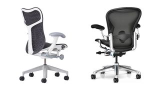 Herman Miller Mirra 2 vs Aeron: side by side from behind