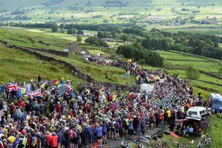 The road from Hawes up Buttertubs was lined with hundreds of spectators, cheering on the stars as they passed by on stage one of this year’s Tour de France from Leeds to Harrogate.