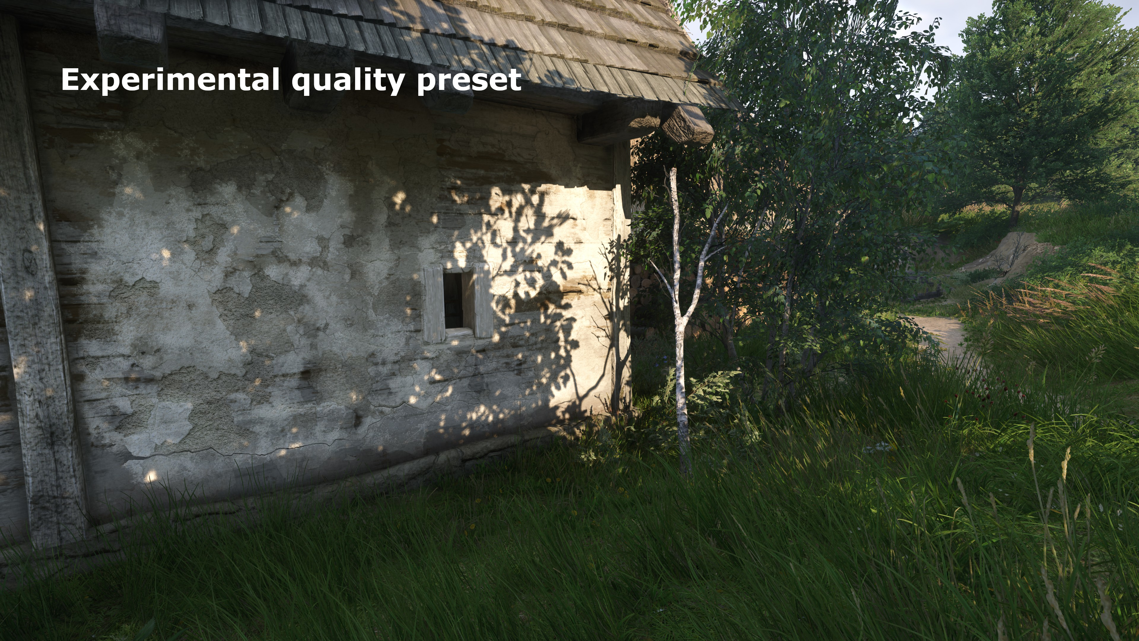 A screenshot from Kingdom Come: Deliverance 2 showing the graphics detail with the Experimental quality preset