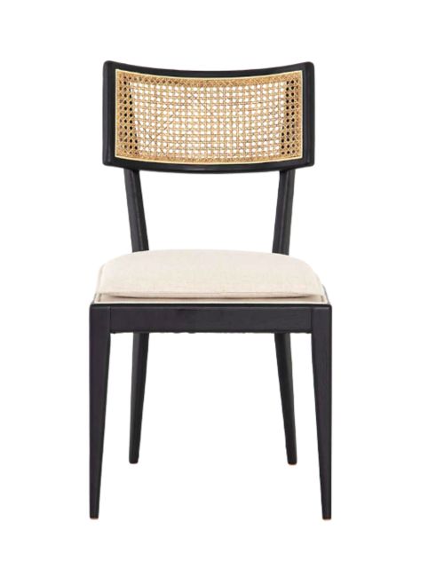 Libby Black Wood and Natural Cane Dining Chairs