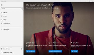 Groove Music Welcome Screen