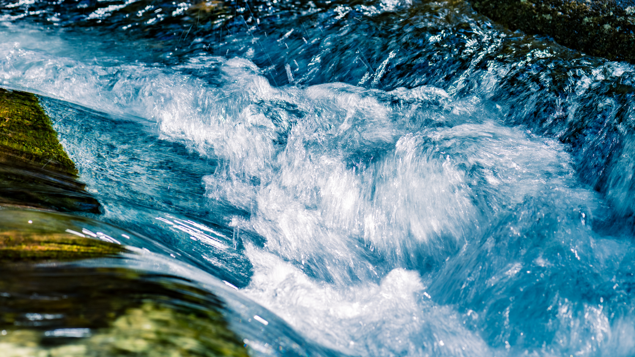 A flowing waterfall